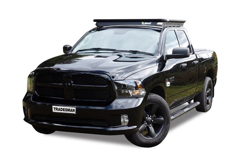Dodge RAM 1500 with a Wedgetail roof rack installed on the cabin roof.
